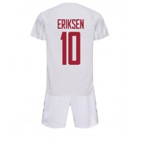Echipament fotbal Danemarca Christian Eriksen #10 Tricou Deplasare Mondial 2022 pentru copii maneca scurta (+ Pantaloni scurti)